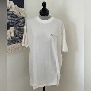 Anine Bing White Short Sleeve Tee Classic Cotton